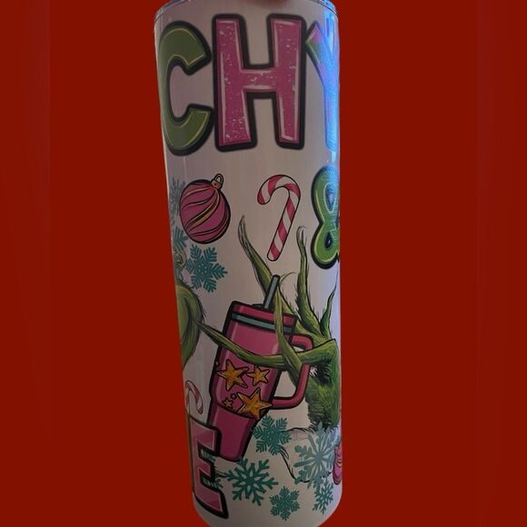 Grinchy & Bougie Christmas 20oz Tumbler Grinch NEW - Picture 4 of 5